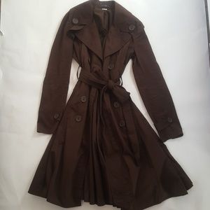 Brown flared trench coat